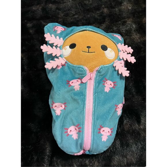 Honeymaru Bear Axolotl Sleeping Bag Plush stuffed animal
